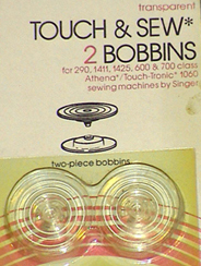 (image for) Bobbins, Singer Touch 'N Sew, Plastic, 6 Bobbins, Item 163131 - Click Image to Close